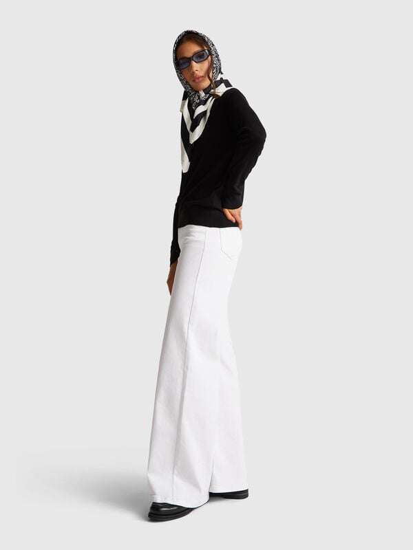 Langärmliger Pullover aus Seidenmischung Damen