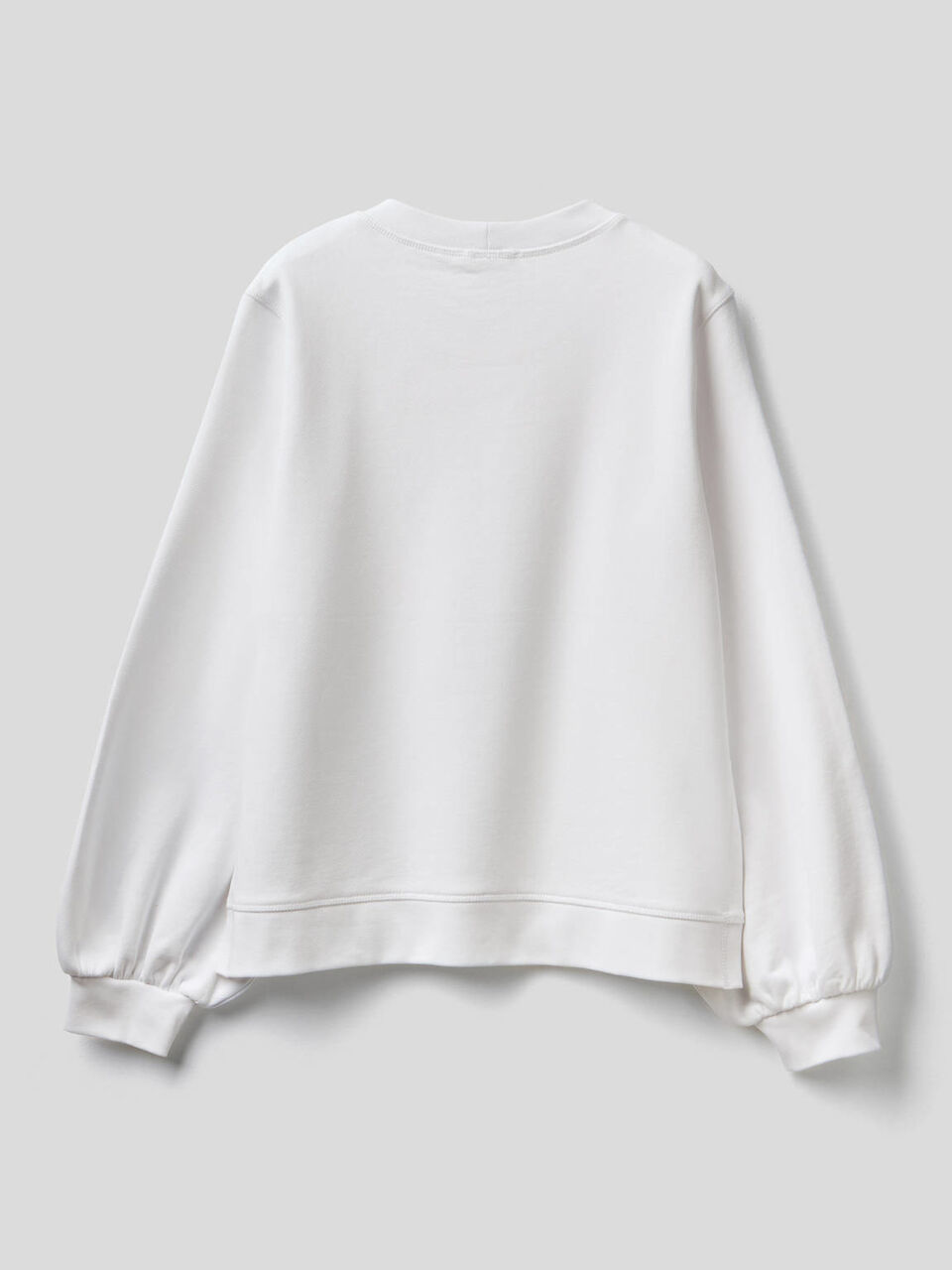 Cotton sweatshirt with puff sleeves image number null