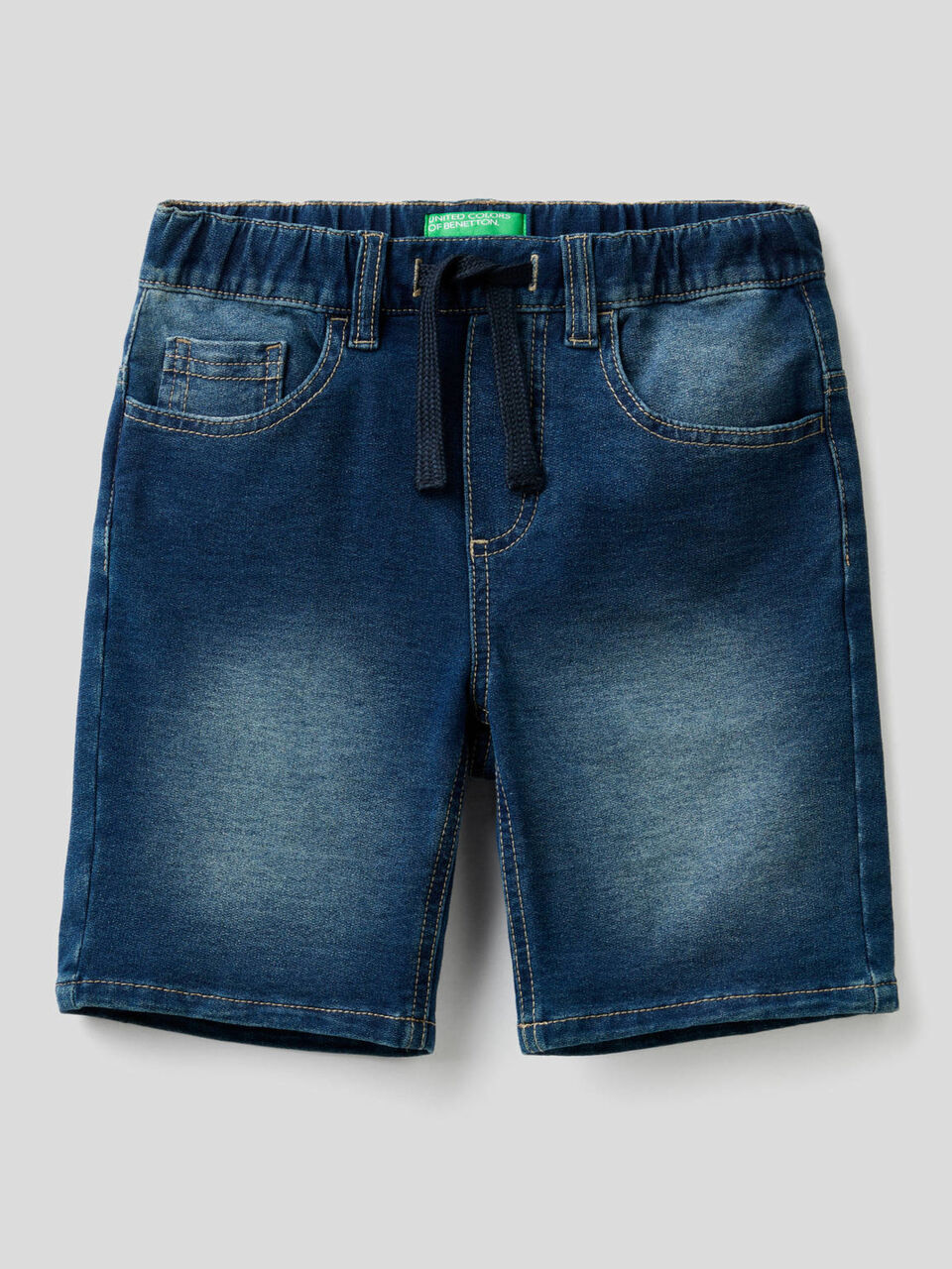 Bermuda in felpa effetto denim image number 1