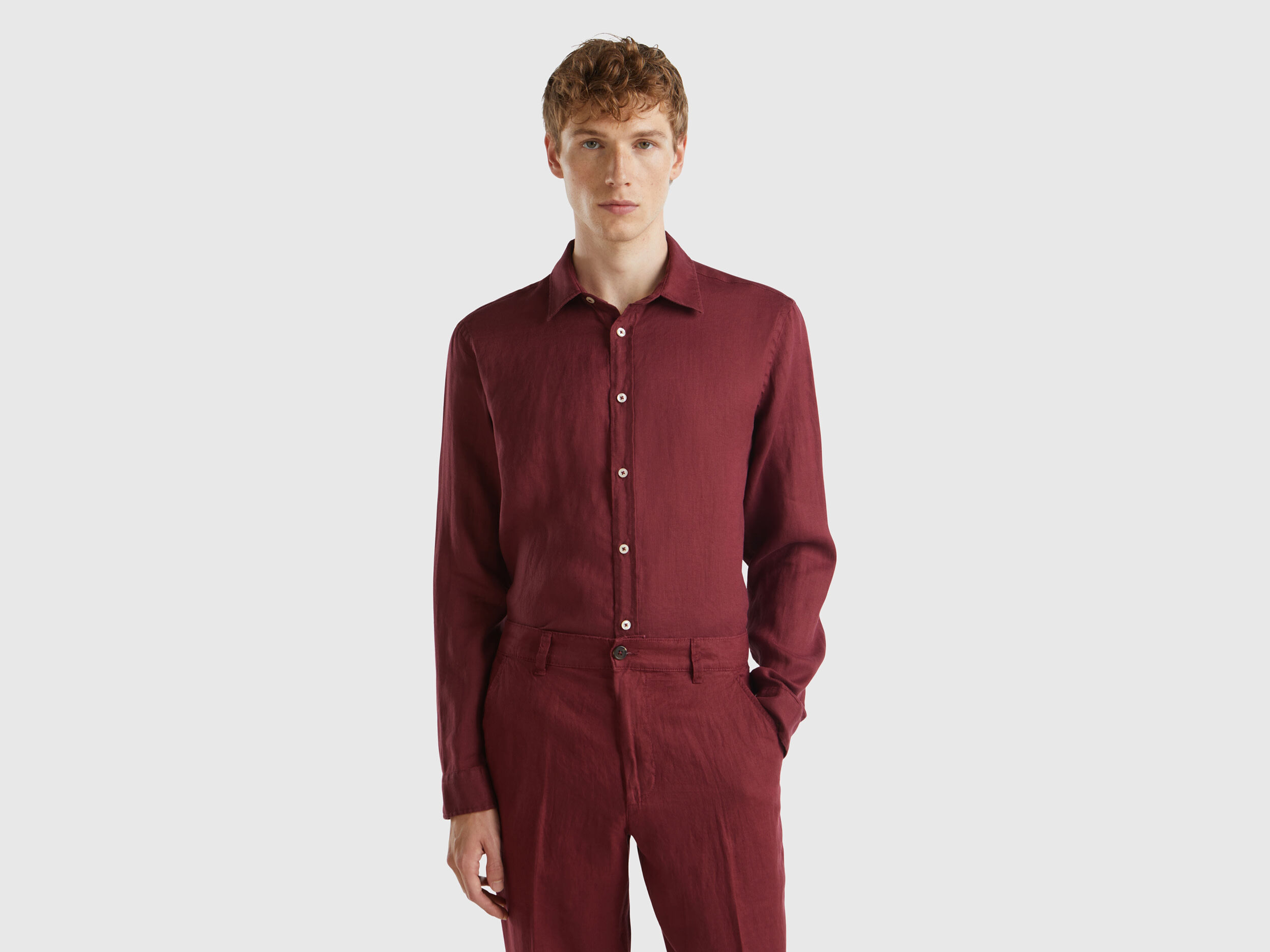 Camicia lino benetton sale