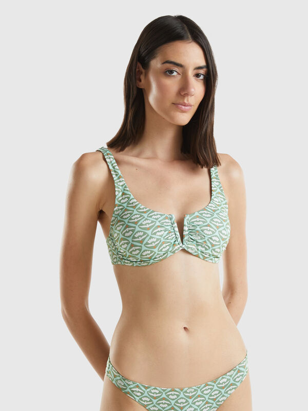 Brassiere bikini top with flower print Women