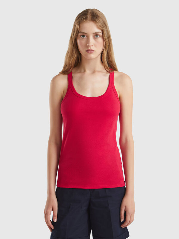 Plum tank top in pure cotton Women