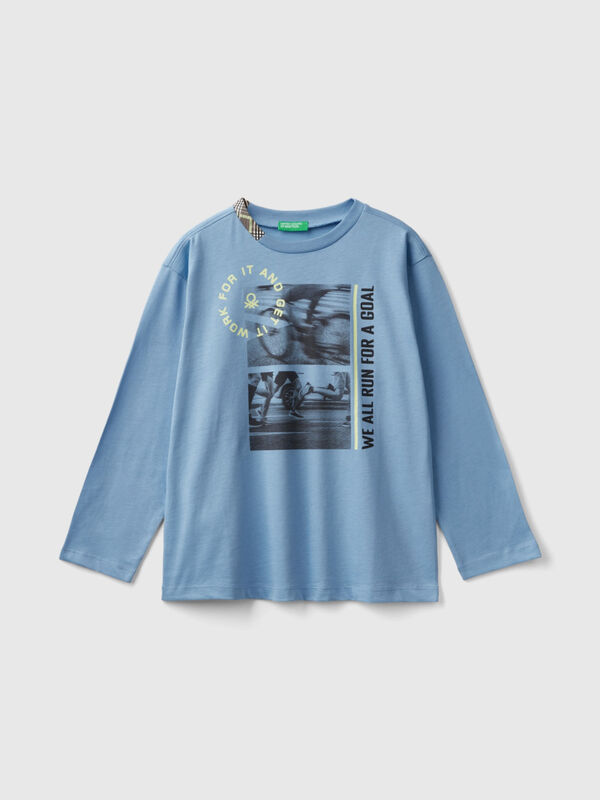 T-shirt con stampa fotografica in cotone bio Bambino