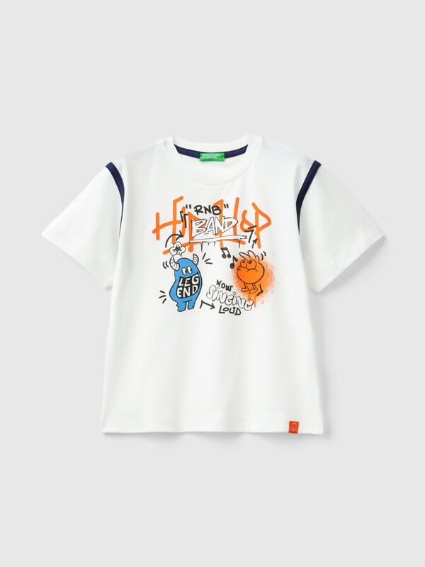 T-shirt with graffiti print in organic cotton Junior Boy