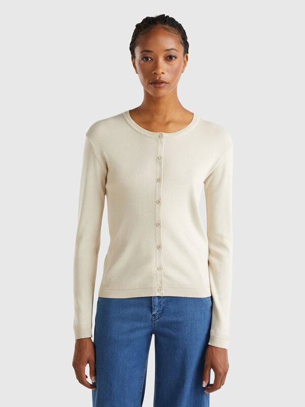Gilet beige 100 % coton Femme