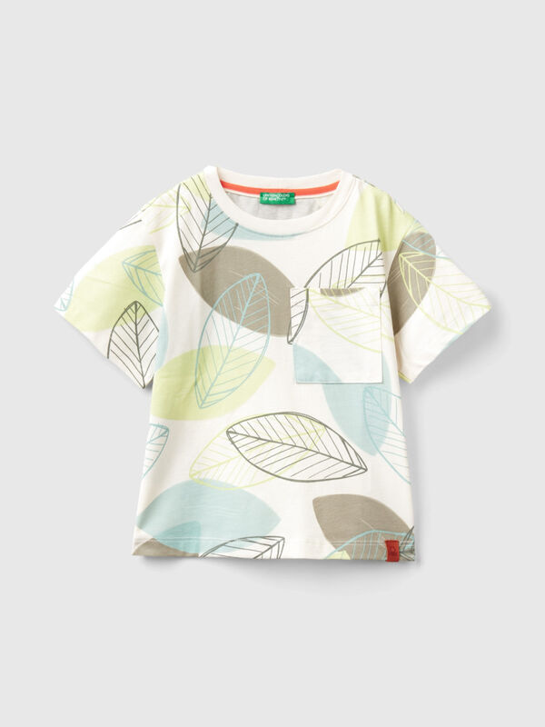 T-shirt con stampa foglie Bambino
