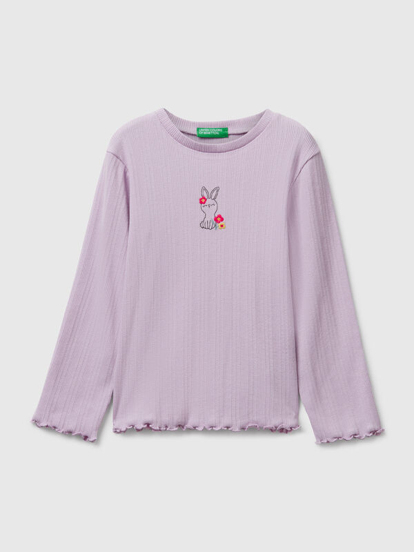 T-shirt con ricamo Bambina