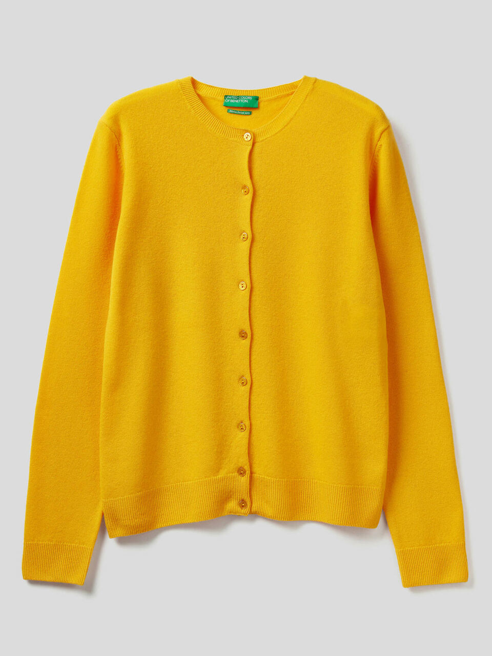 Cardigan girocollo in pura lana vergine image number 1