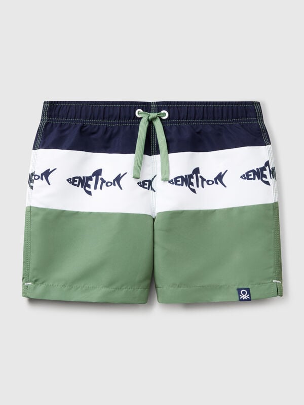 Boxer marin à rayures et requins Garçon