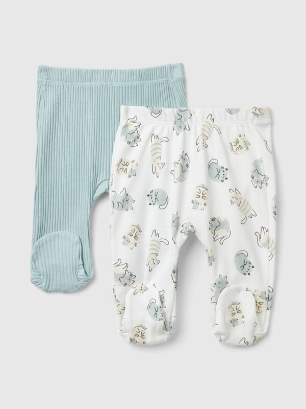 Due pantaloni in cotone bio Baby