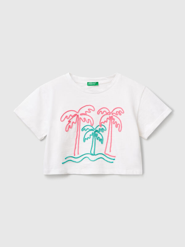 T-shirt con ricamo Bambina
