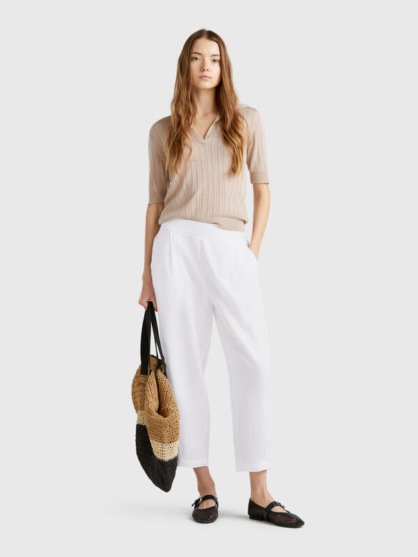 Weiche Hose aus reinem Leinen Damen