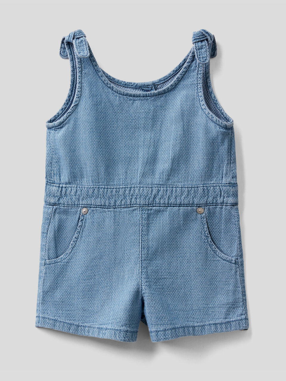 Short jumpsuit in light denim image number 1