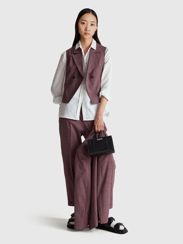 Gilet crois&eacute; Prince de Galles Femme