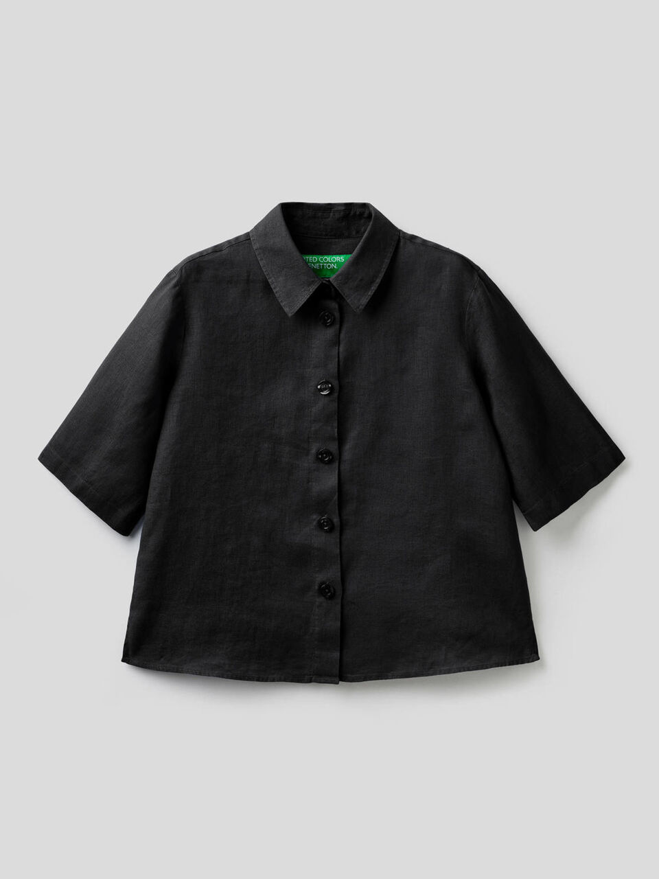 Chemise courte en pur lin image number 1