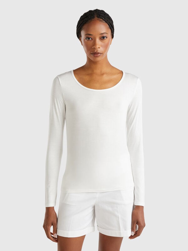 Maglietta slim fit in viscosa stretch Donna
