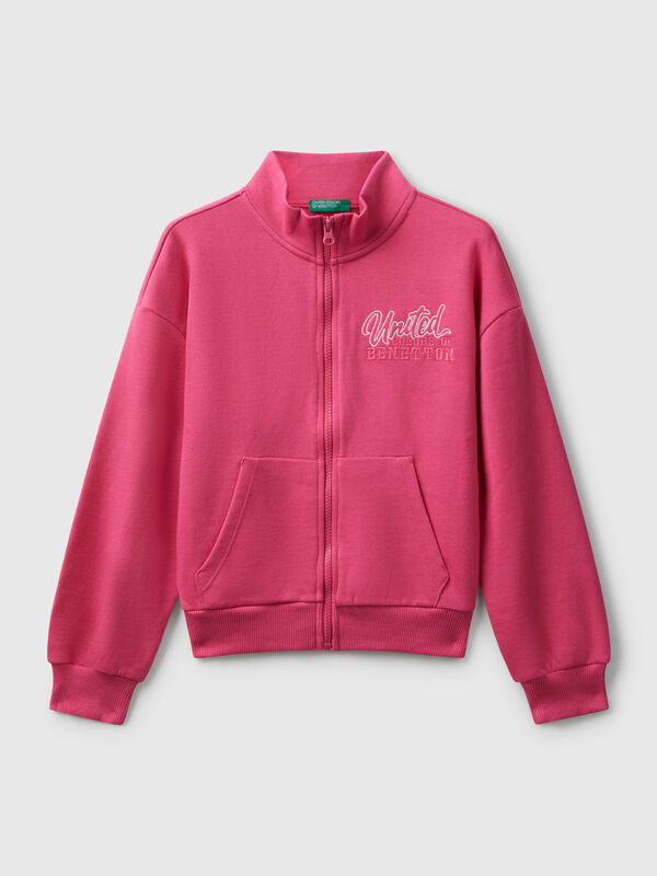 Sweatshirt mit Reißverschluss und Print Mädchen