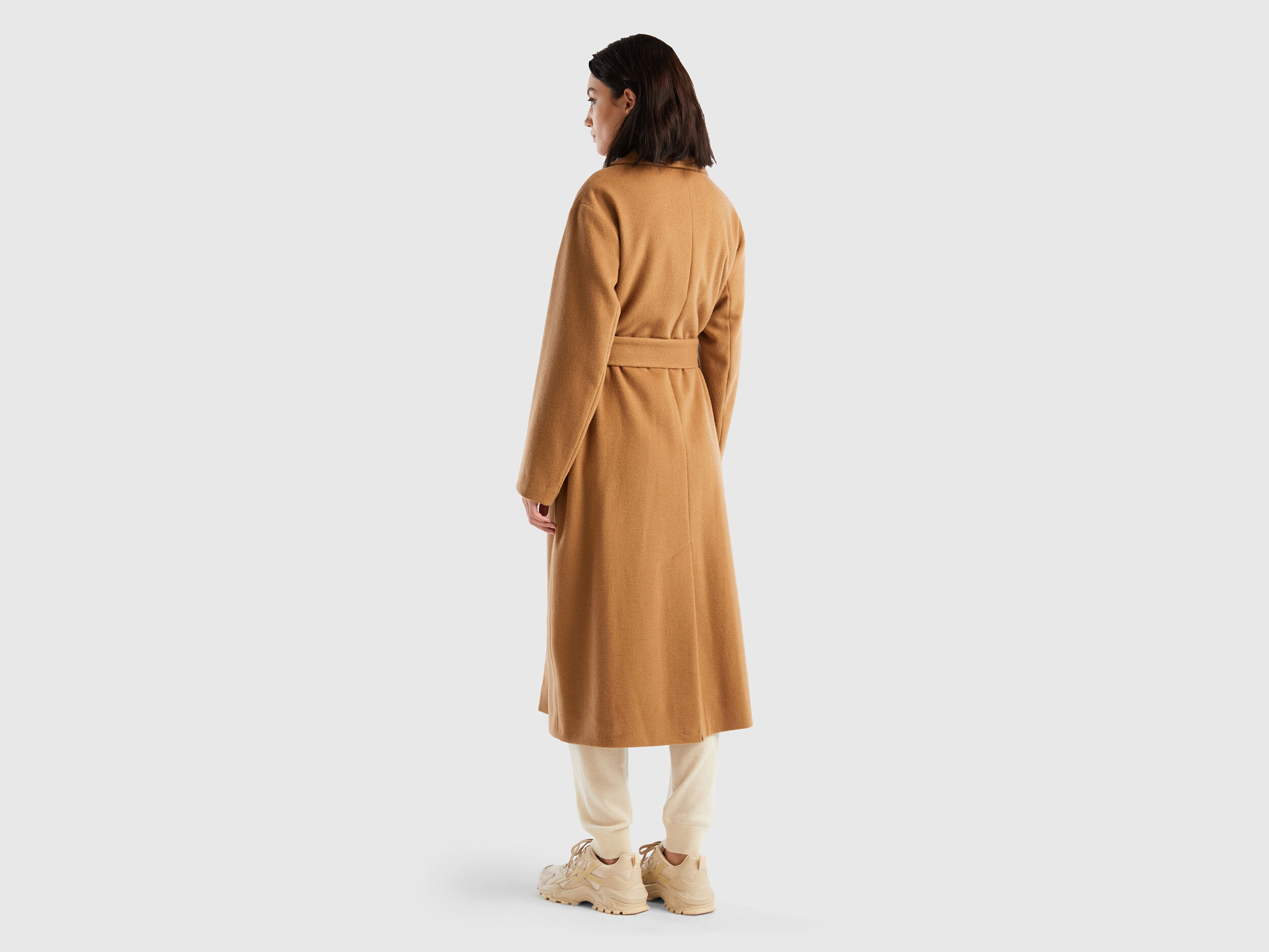 Camel top coat benetton
