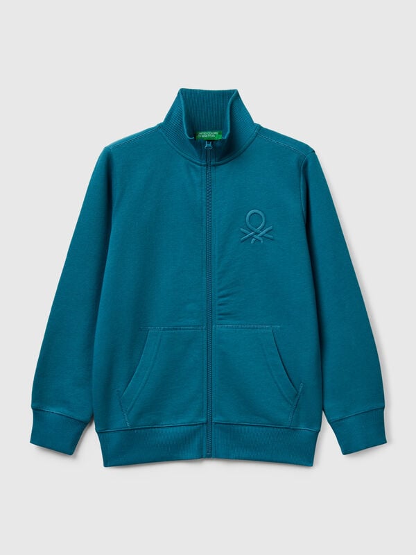 Sweatshirt aus reiner Baumwolle mit Reißverschluss Jungen