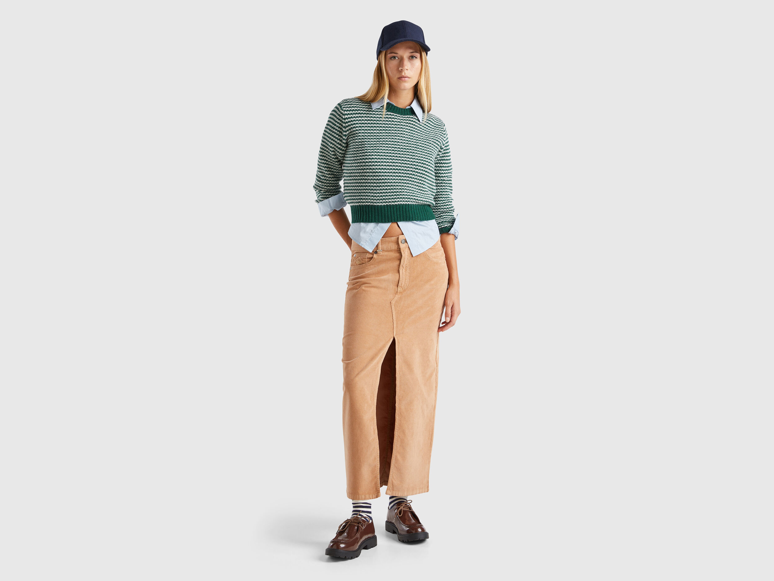 Women's corduroy skirt khaki pants outlet