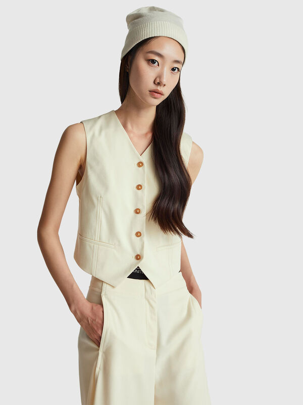 Gilet en mélange de laine et de viscose Gilet en mélange de laine et de viscose Femme
