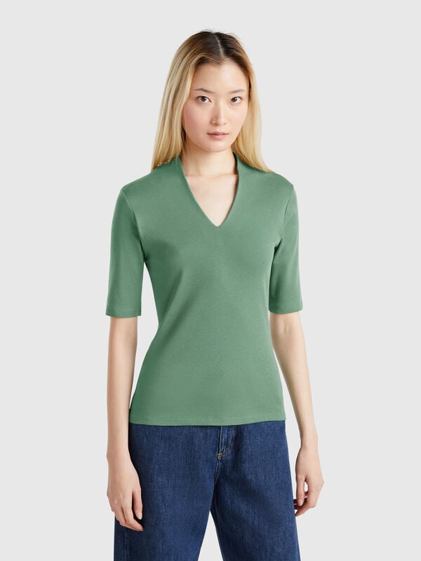 T-shirt coupe slim en coton longues fibres Femme