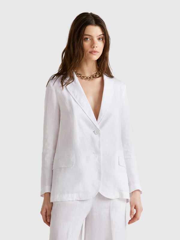 Blazer en pur lin Femme