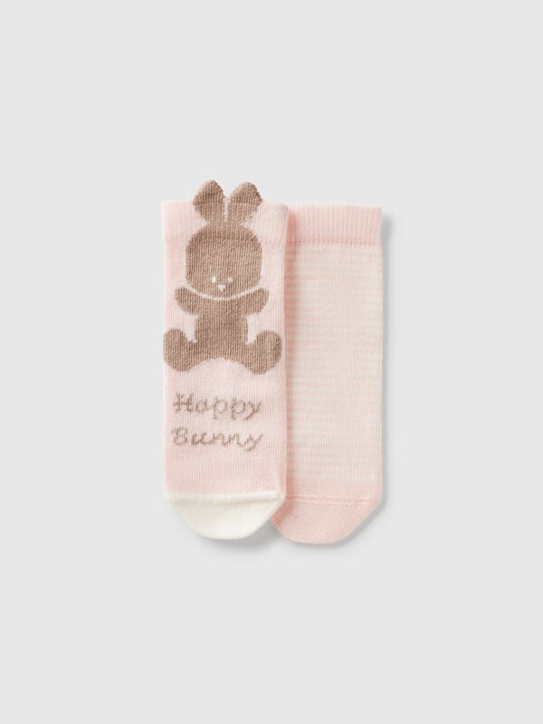 Lot de chaussettes à rayures et lapin Naissancede