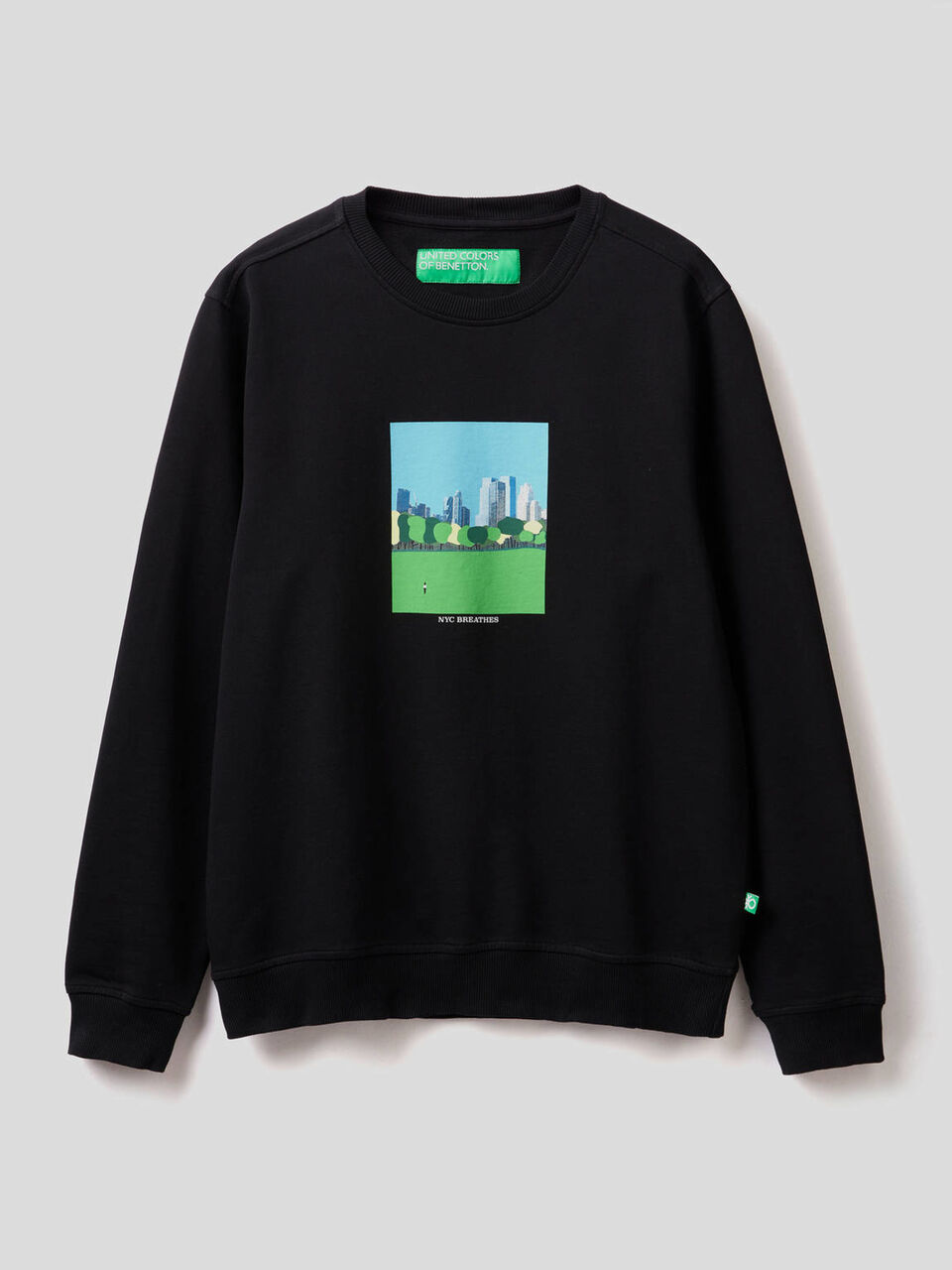 Sweatshirt in 100% organic cotton with print image number 1