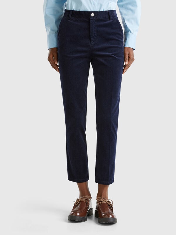 Chinos aus Stretch-Samt Damen