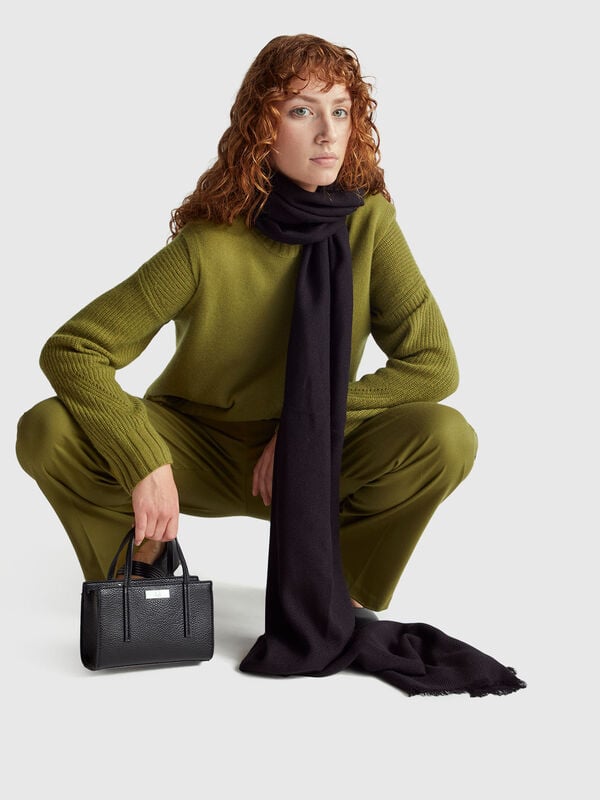 Pullover mit V-Ausschnitt aus Wollmischung Damen