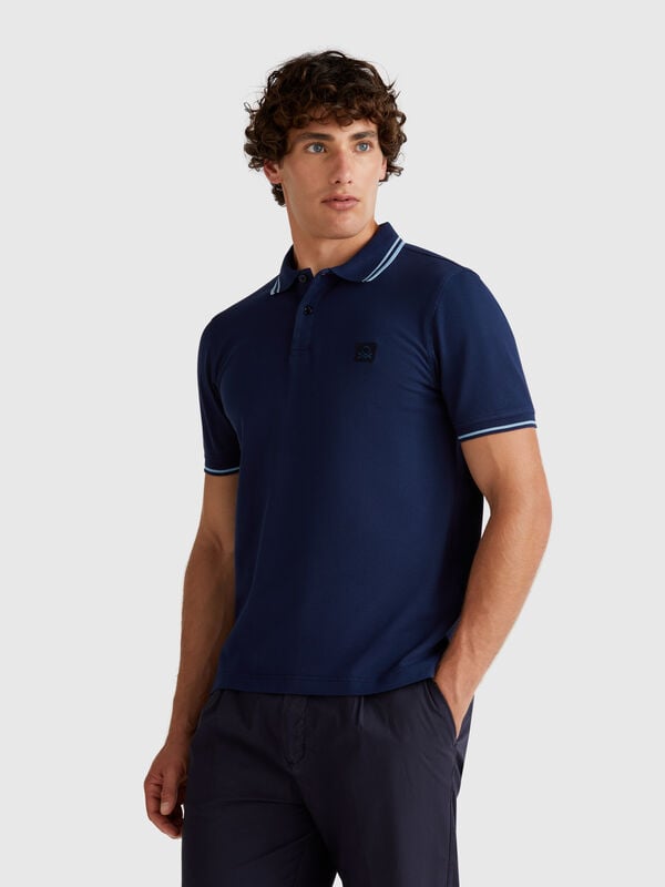 Polo slim fit blu notte Uomo