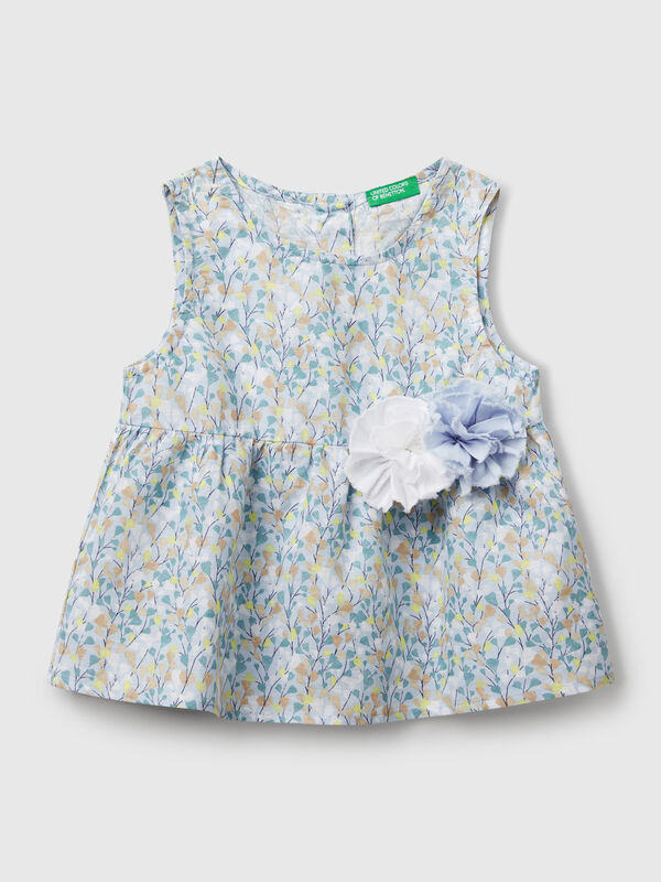 Blouse fleurie en lin mélangé Filles