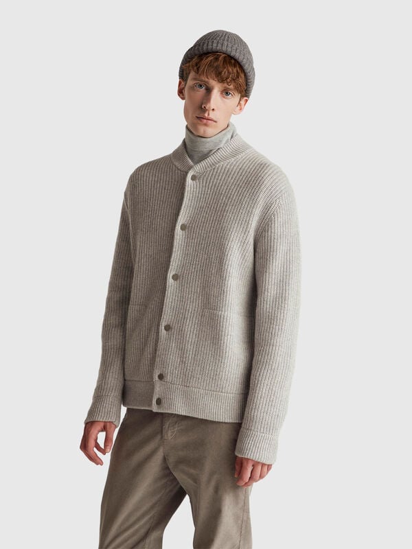 Cardigan in misto lana Uomo