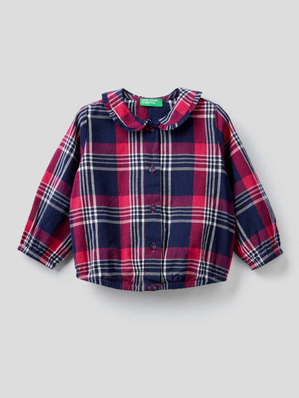 Check shirt in cotton canvas image number 1