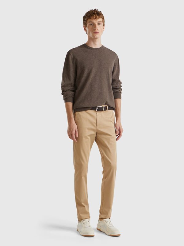 Chino slim fit in cotone stretch Uomo