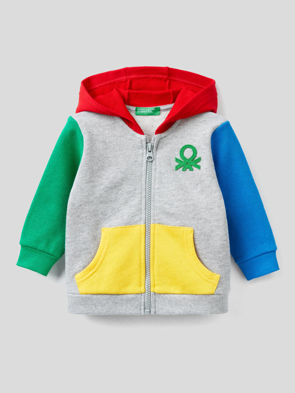 Zip-up hoodie in organic cotton image number 1