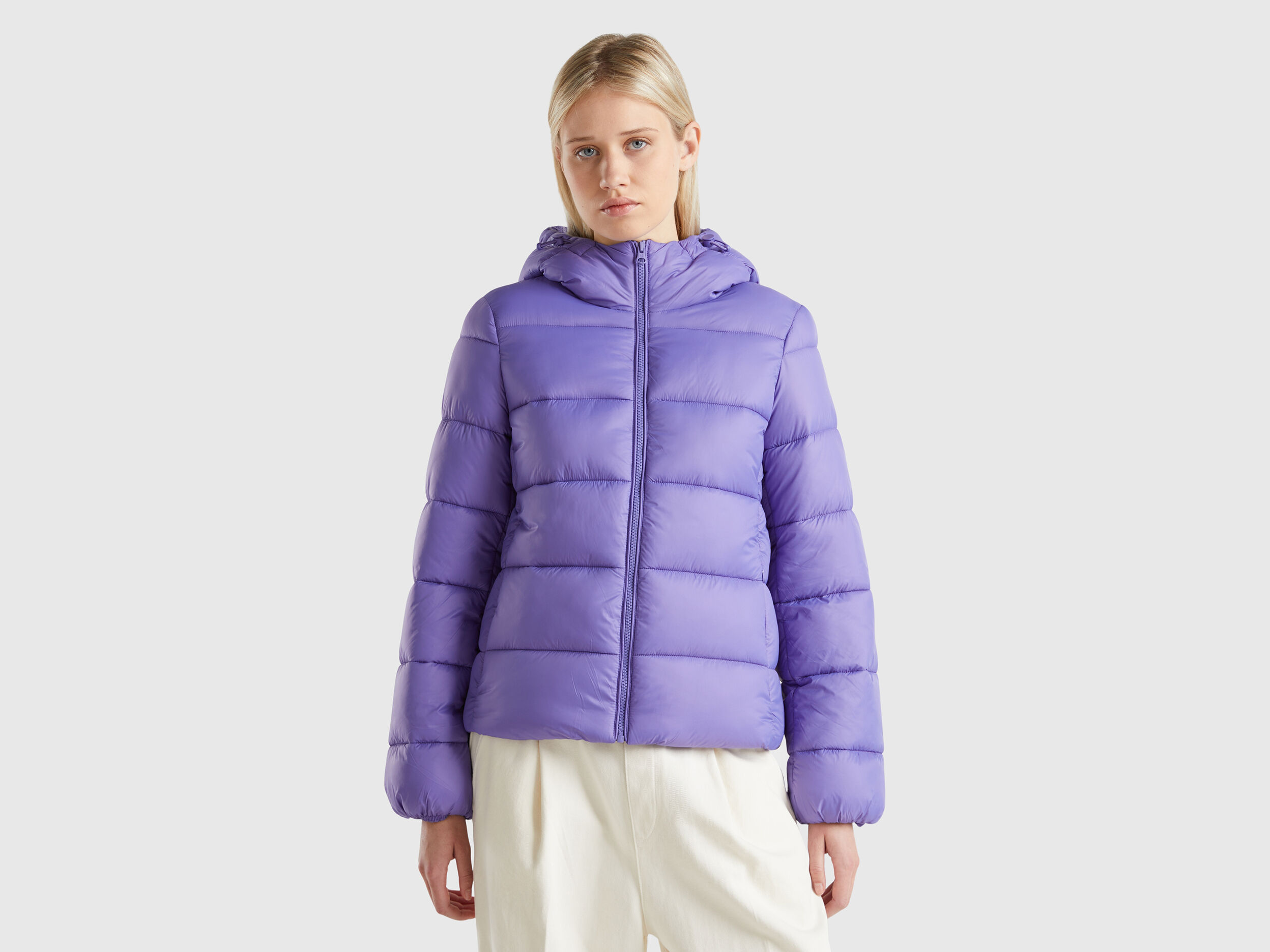 Doudoune avec rembourrage en ouate recyclee Violet Benetton
