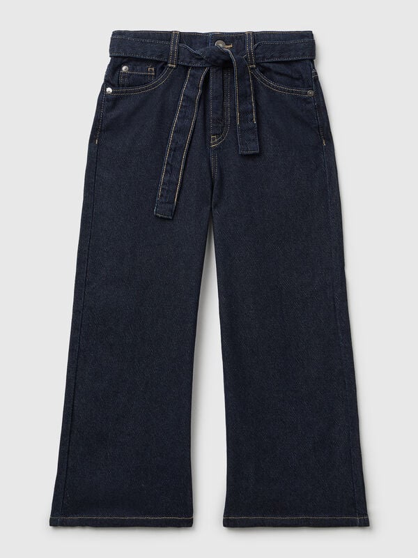Wide-Fit Jeans mit Schärpe Mädchen