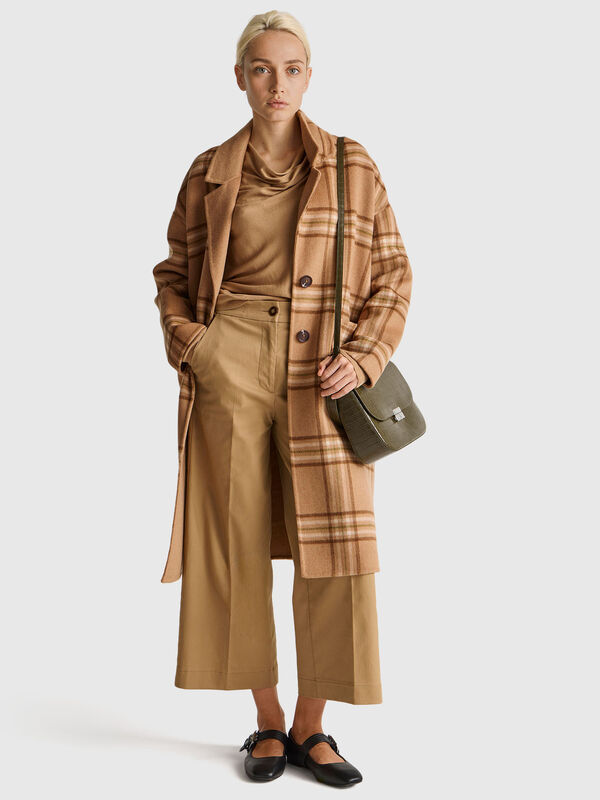 Hose mit weitem Bein und hoher Taille Damen