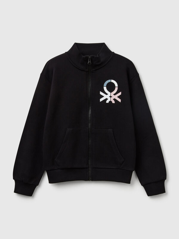 Sweatshirt avec fermeture éclair et col montant Filles