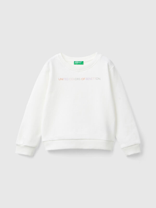 Sweater aus 100% Bio-Baumwolle mit Logo Mädchen