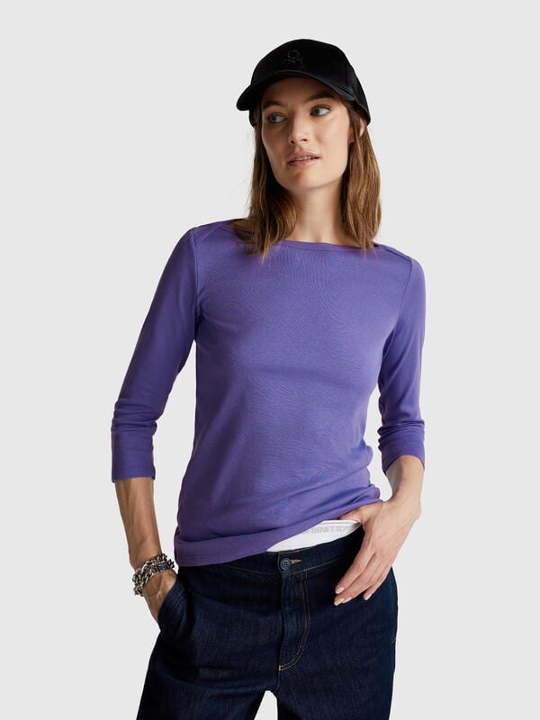 T-shirt with boat neck Women