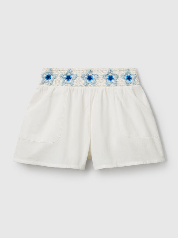 Pantalon court à fleurs en macramé Filles