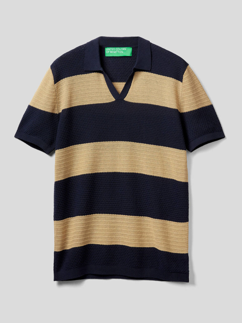 Striped knit polo image number 1