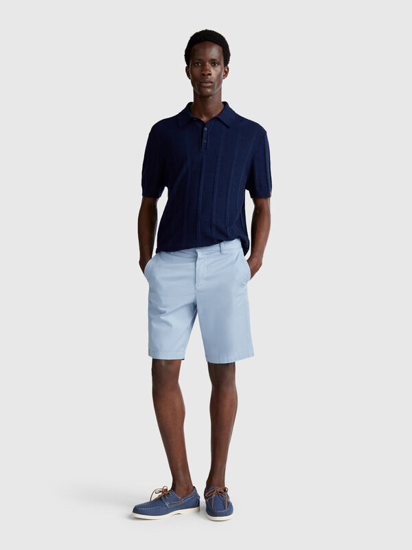 Bermuda chino en coton stretch Homme