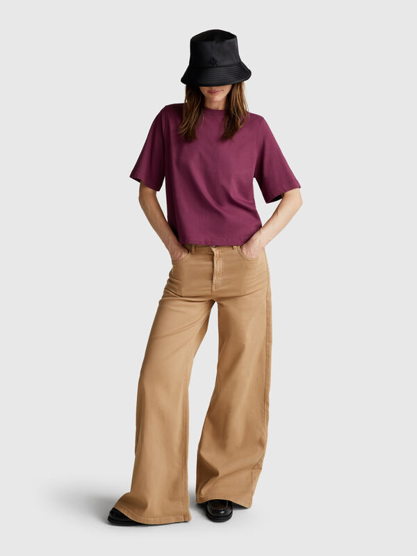 T-shirt coupe boxy 100% coton Femme