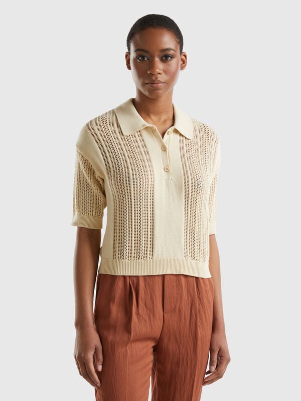 Crochet Poloshirt Damen