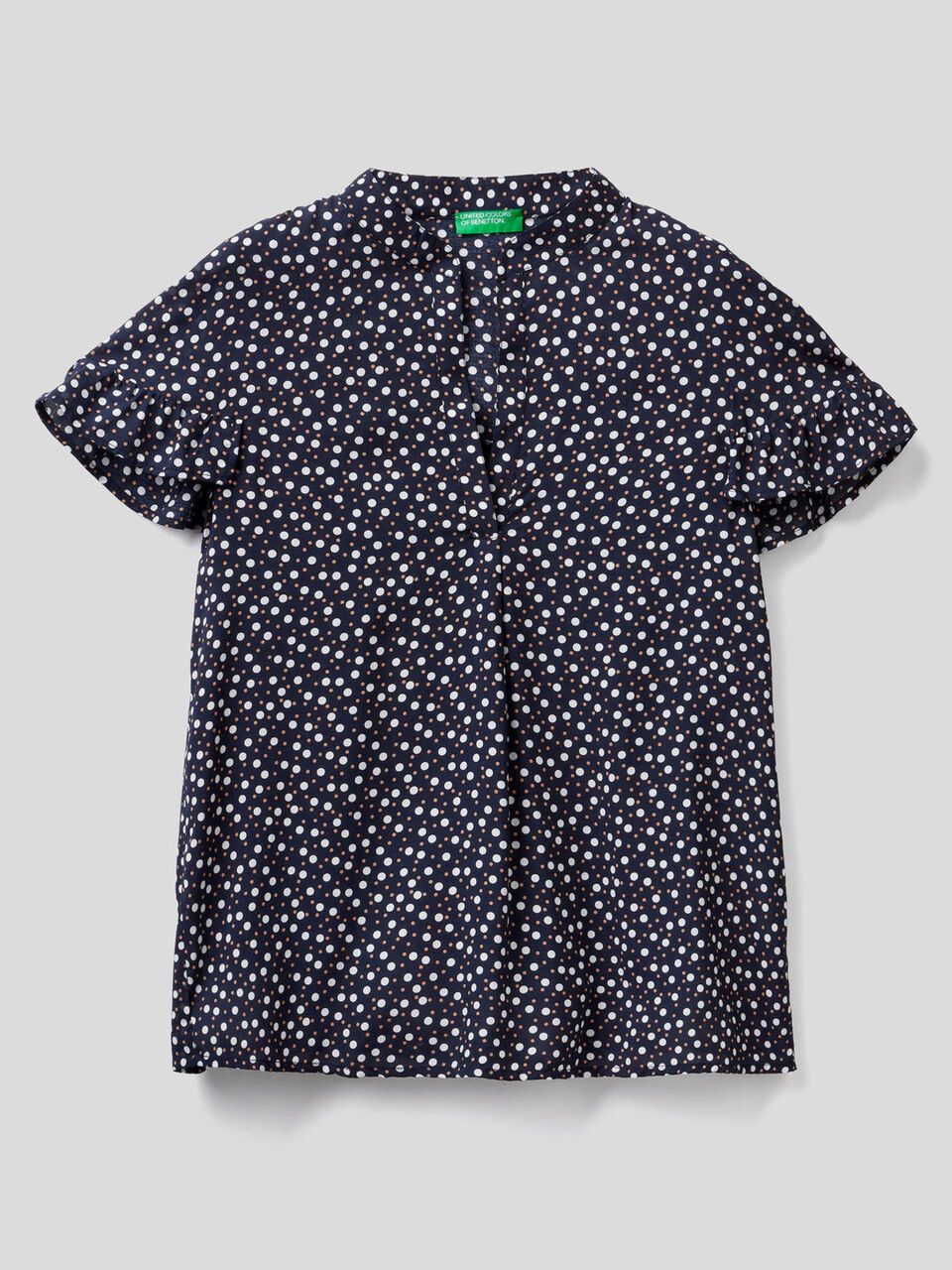 Bluse mit Muster und Rüschen image number 1