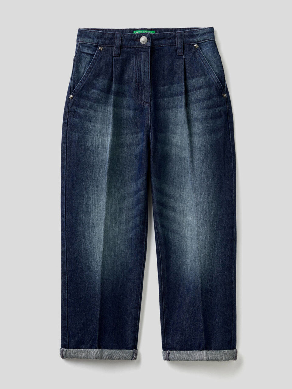 Jeans coupe mom en denim 100% coton image number 1